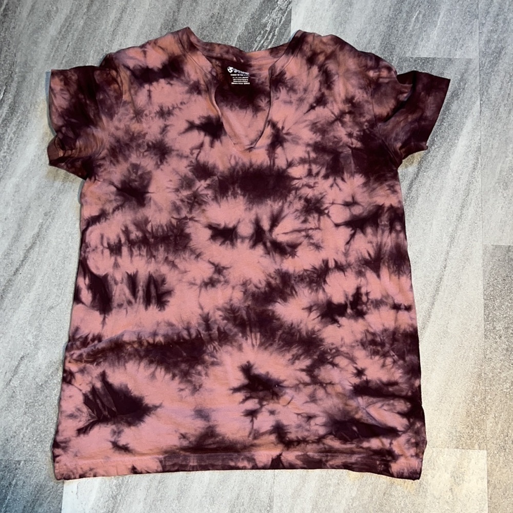 VS Pink oversized tie dye t shirt size XS pink & maroon - Picture 4 of 7